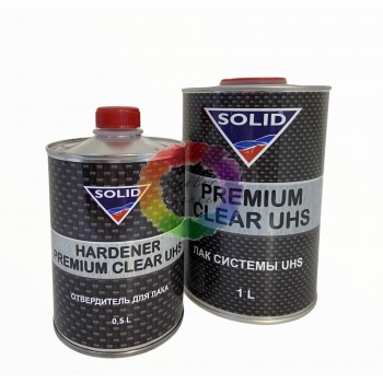 Лак Solid PREMIUM CLEAR UHS 2+1, 1л + Затверджувач PREMIUM CLEAR UHS HARDENER 0,5л
